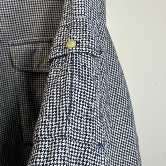 Bugle Boy Original Shirt Men's SZ L Houndstooth Button Up Sleeve & Chest Pockets - Picture 3 of 10